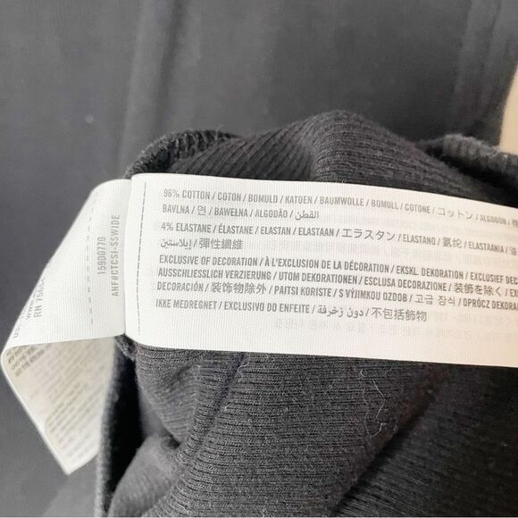 Abercrombie & Fitch A&F long sleeve ribbed knit mock neck mini dress black M - Picture 10 of 12